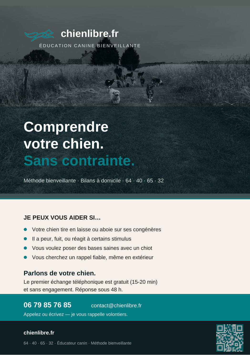 Flyer chienlibre.fr — recto